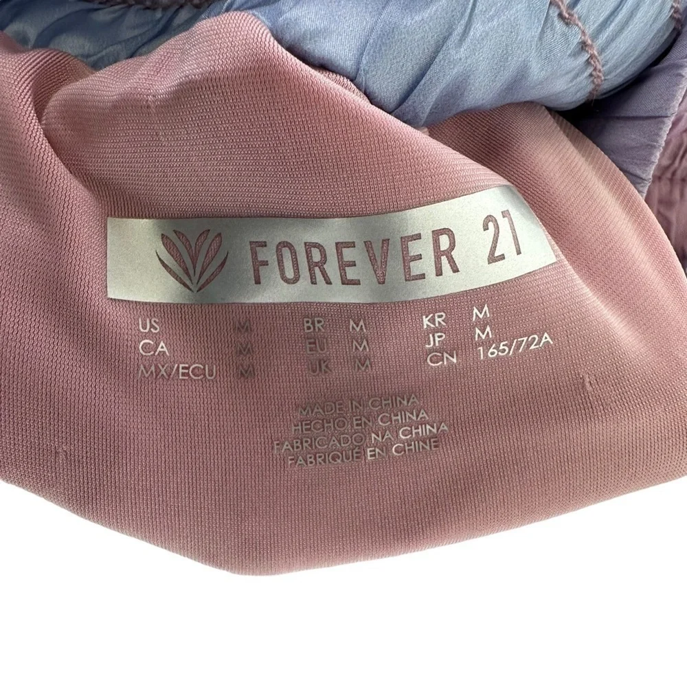 Forever 21 Womens Athletic Ombre High Waist Lined Shorts Sz Medium Pink Purple
